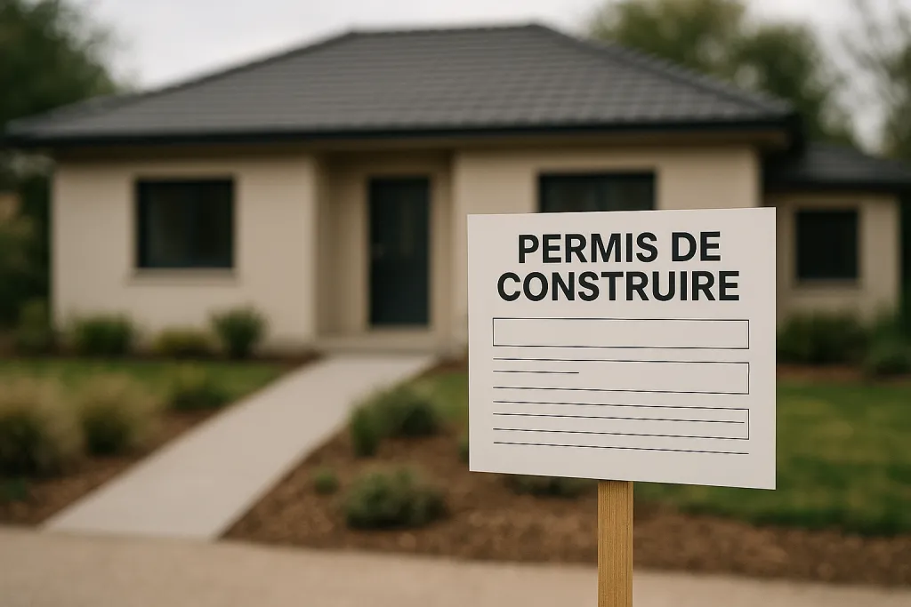Permis de construire affiché devant une maison