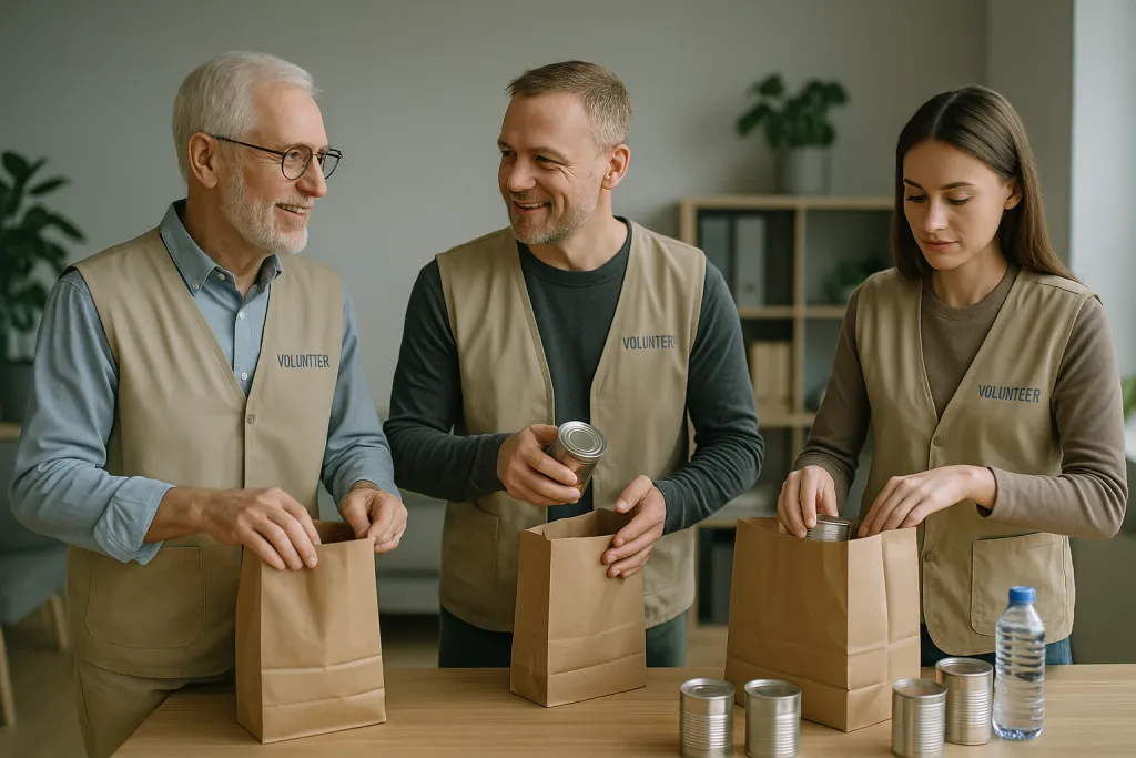 Bénévoles préparant une maraude
