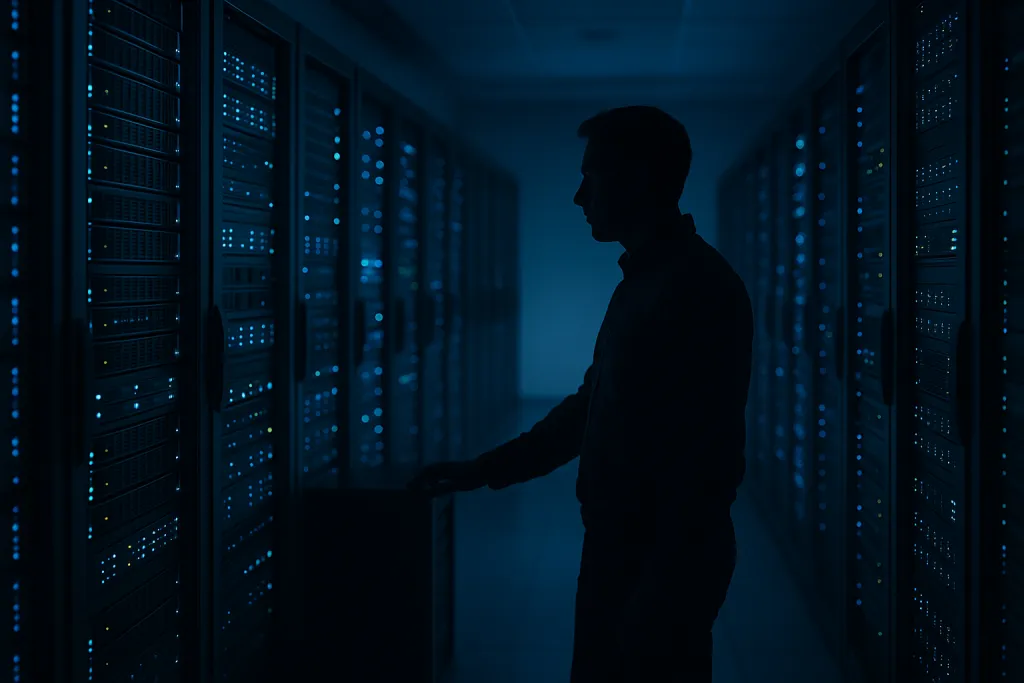 Salle de serveurs de nuit