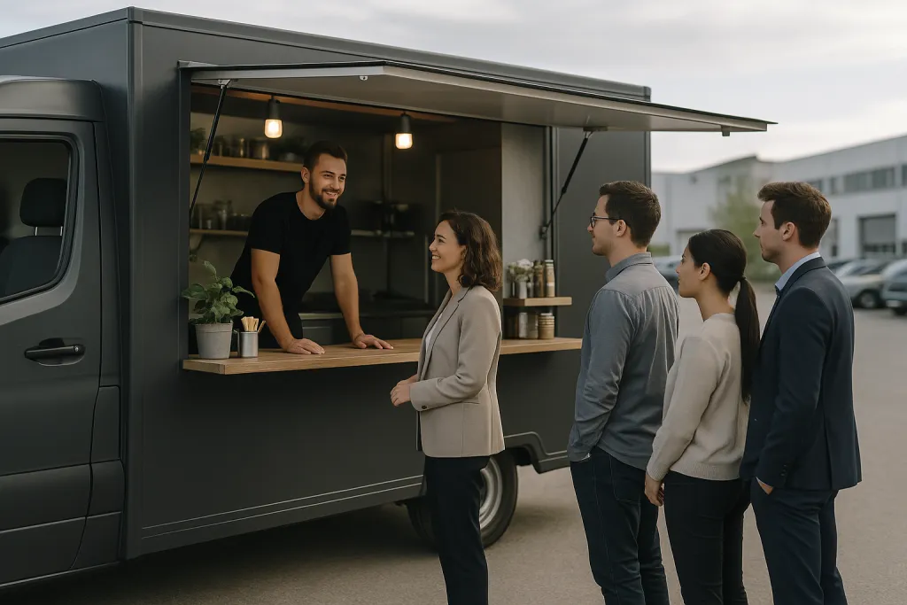 File d'attente devant un food truck