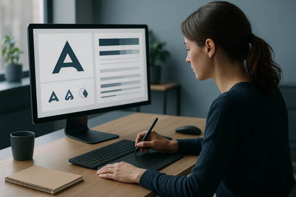 Graphiste concentré sur sa tablette graphique