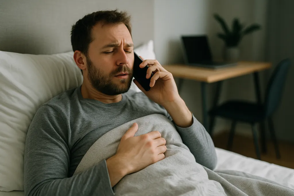 Personne malade appelant pour annuler