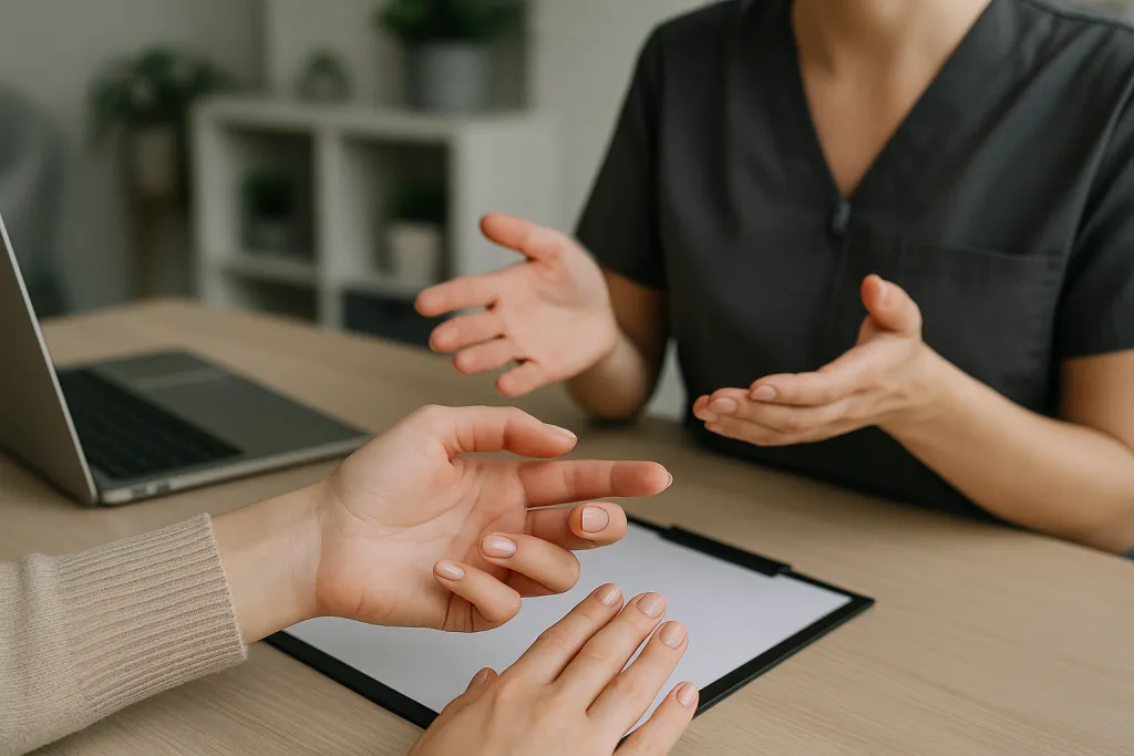 Mains soignées montrant une manucure parfaite