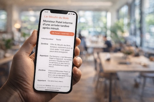 Illustration de la transcription de messages vocaux en texte par Zenline